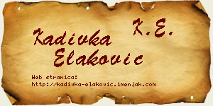 Kadivka Elaković vizit kartica